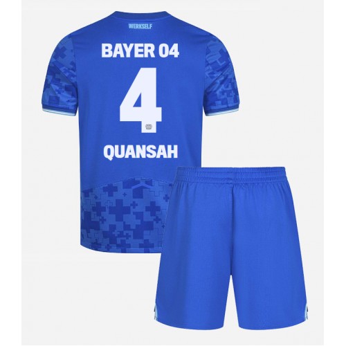 Otroški Nogometni dresi Bayer Leverkusen Jarell Quansah #4 Tretji 2025-26 Kratek Rokav (+ Kratke hlače)